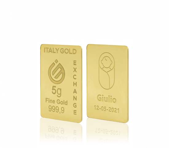 24 Karat Geburtsgeschenk Goldbarren aus 5 g IGE GOLD